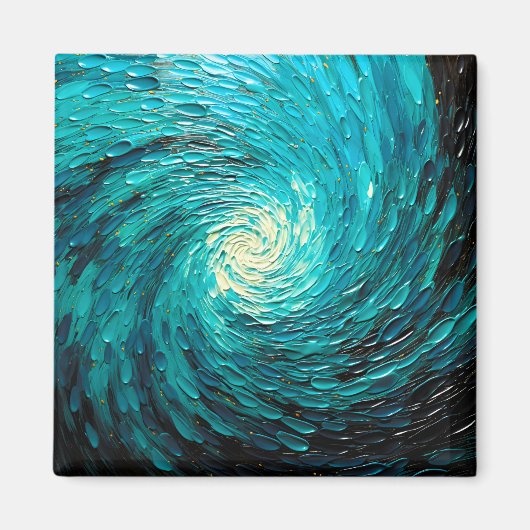 Turquoise Oceaanwervel Abstract Magneet (Voorkant)
