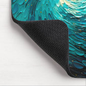 Turquoise Oceaanwervel Abstract Muismat (Hoek)