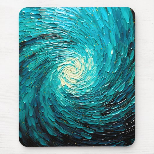 Turquoise Oceaanwervel Abstract Muismat (Voorkant)