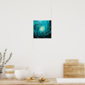 Turquoise Oceaanwervel Abstract Poster (Keuken)