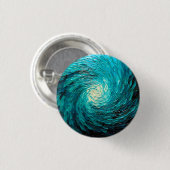 Turquoise Oceaanwervel Abstract Ronde Button 3,2 Cm (Voorkant /achterkant)