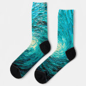 Turquoise Oceaanwervel Abstract Sokken (Links)