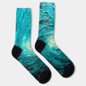 Turquoise Oceaanwervel Abstract Sokken (Rechts)