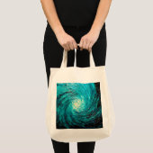 Turquoise Oceaanwervel Abstract Tote Bag (Voorkant (product))