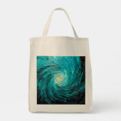 Turquoise Oceaanwervel Abstract Tote Bag (Achterkant)
