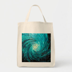 Turquoise Oceaanwervel Abstract Tote Bag