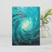 Turquoise Oceaanwerveling Abstract Aankondiging (Staand voorkant)