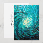 Turquoise Oceaanwerveling Abstract Aankondiging (Voorkant / Achterkant)