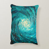 Turquoise Oceaanwerveling Abstract Accent Kussen (Achterkant (Verticaal))