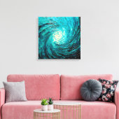 Turquoise Oceaanwerveling Abstract Canvas Afdruk (Insitu (Woonkamer))