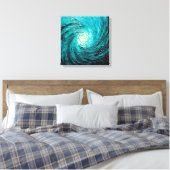 Turquoise Oceaanwerveling Abstract Canvas Afdruk (Insitu (Slaapkamer))