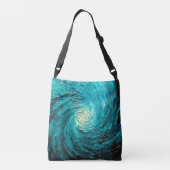 Turquoise Oceaanwerveling Abstract Crossbody Tas (Achterkant)