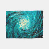 Turquoise Oceaanwerveling Abstract Fleece Deken (Voorkant (Horizontaal))