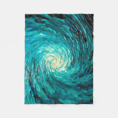 Turquoise Oceaanwerveling Abstract Fleece Deken (Voorkant)