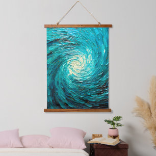 Turquoise Oceaanwerveling Abstract Hangend Wandkleed