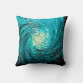 Turquoise Oceaanwerveling Abstract Kussen (Achterkant)