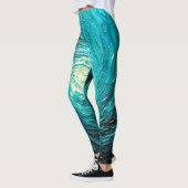 Turquoise Oceaanwerveling Abstract Leggings (Links)