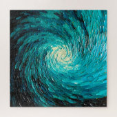 Turquoise Oceaanwerveling Abstract Legpuzzel (Horizontaal)