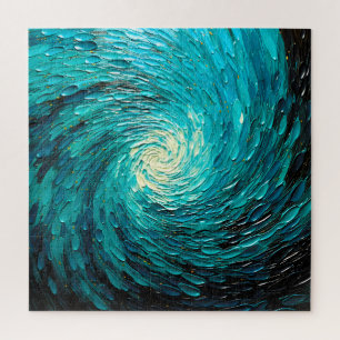 Turquoise Oceaanwerveling Abstract Legpuzzel