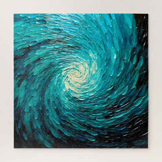 Turquoise Oceaanwerveling Abstract Legpuzzel (Verticaal)