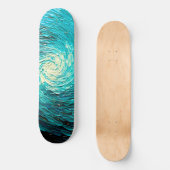 Turquoise Oceaanwerveling Abstract Persoonlijk Skateboard (Voorkant)