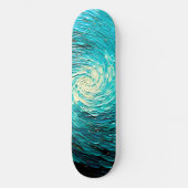 Turquoise Oceaanwerveling Abstract Persoonlijk Skateboard (Voorkant)