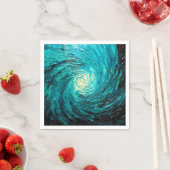 Turquoise Oceaanwerveling Abstract Servet (Insitu)