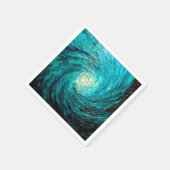 Turquoise Oceaanwerveling Abstract Servet (Hoek)