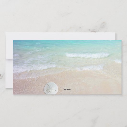 Turquoise Ocean Beach met kerstfotokaart Feestdagenkaart (Achterkant)