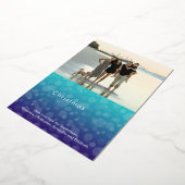 Turquoise Ocean Bubbles Merry kerstfoto Folie Feestdagenkaart (Gedraaid)