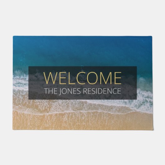 Turquoise Ocean Florida Sandy Beach Typografie Deurmat (Voorkant)