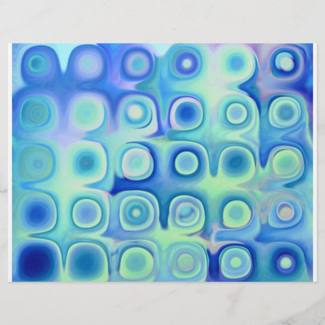 Turquoise Ocean Hues - Scrapbook Paper Letterhead (Voorkant)