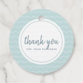 Turquoise Ocean Sandy Beach Handgemaakte Sieraden Bedankjes Labels (Achterkant)