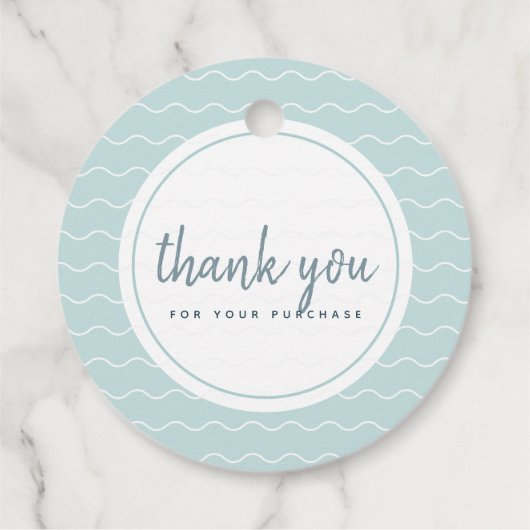 Turquoise Ocean Sandy Beach Handgemaakte Sieraden Bedankjes Labels (Achterkant)