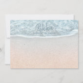 Turquoise Ocean Sandy Beach Handgemaakte Sieraden Notitiekaartje (Voorkant)