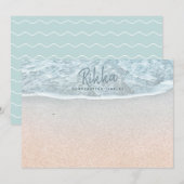 Turquoise Ocean Sandy Beach Handgemaakte Sieraden Notitiekaartje (Voorkant / Achterkant)