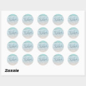 Turquoise Ocean Sandy Beach Handgemaakte Sieraden Ronde Sticker (Vel)