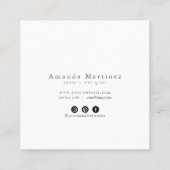 Turquoise Ocean Sandy Beach Handgemaakte Sieraden Vierkante Visitekaartje (Achterkant)