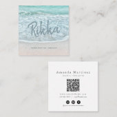 Turquoise Ocean Sandy Beach Handmade Jewelry QR Vierkante Visitekaartje (Voorkant / Achterkant)
