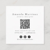 Turquoise Ocean Sandy Beach Handmade Jewelry QR Vierkante Visitekaartje (Achterkant)