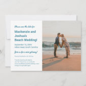 Turquoise Ocean Verloving Photo Beach Wedding Save The Date (Achterkant)