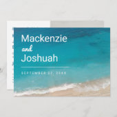 Turquoise Ocean Verloving Photo Beach Wedding Save The Date (Voorkant / Achterkant)