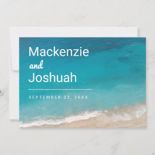 Turquoise Ocean Verloving Photo Beach Wedding Save The Date