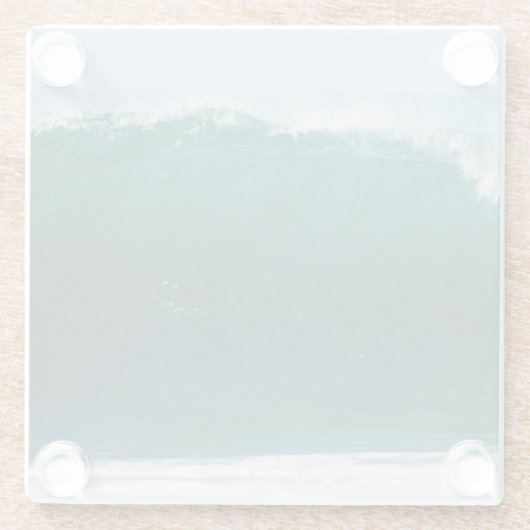 Turquoise Ocean Wave Glazen Onderzetter (Achterkant)