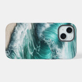 Turquoise Ocean Wave iPhone 15 Case (Achterkant horizontaal)