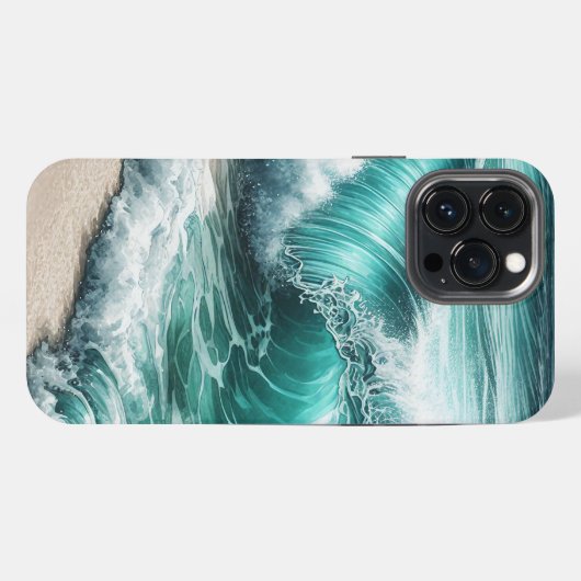 Turquoise Ocean Wave iPhone Hoesje (Achterkant horizontaal)