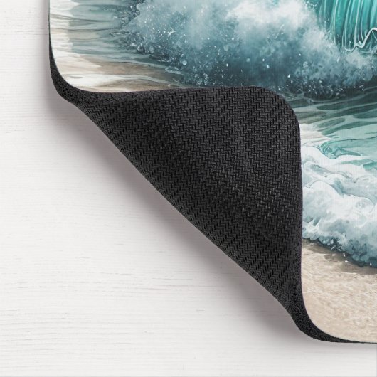 Turquoise Ocean Wave Muismat (Hoek)