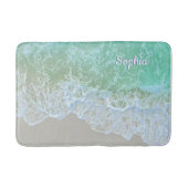 Turquoise Ocean Wave, Personalize Name of Monogram Badmat (Voorkant)
