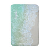 Turquoise Ocean Wave, Personalize Name of Monogram Badmat (Voorkant Verticaal)