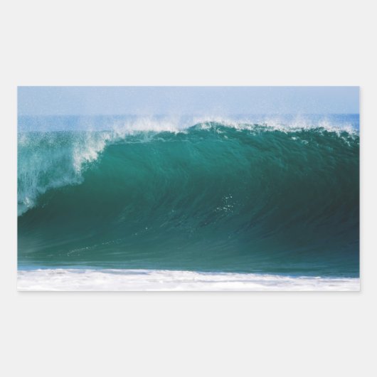Turquoise Ocean Wave Rechthoekige Sticker (Voorkant)